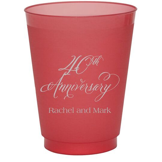 Elegant 40th Anniversary Colored Shatterproof Cups